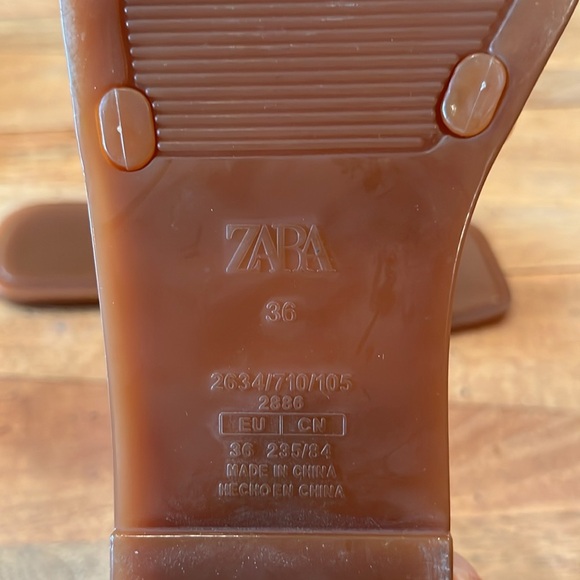 ZARA SLIDES SANDALS FLATS OPEN  SQUARE TOE 36 US 6 - Picture 5 of 8